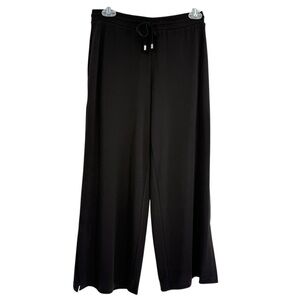 Susan Graver Women's Every Day Liquid Knit Wide-Leg Pants Black Size XXS